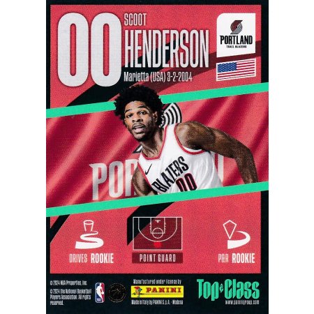 2023-24 PANINI NBA Top Class - #159 - Scoot Henderson - Portland Trail Blazers - Supersonic